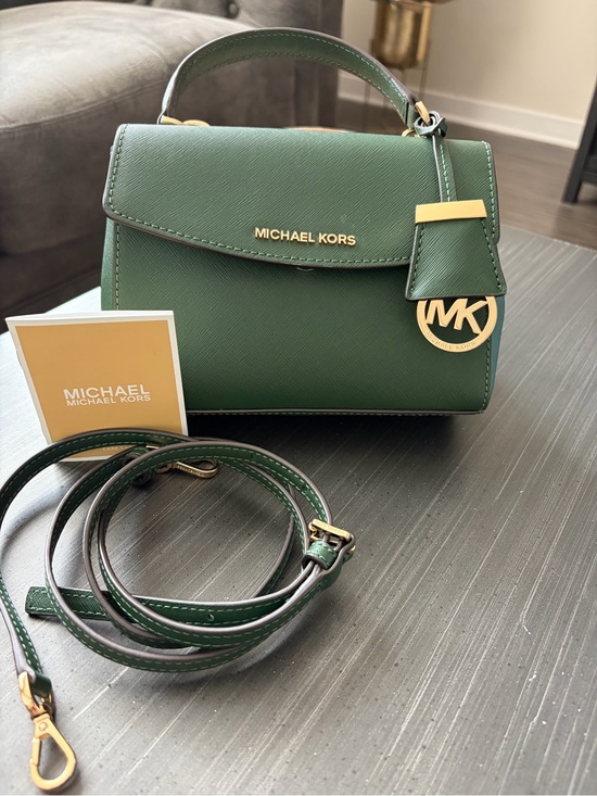 Michael Kors Handbags - Michael Kors Ava Mini Green Leather Crossbody: NWOT
